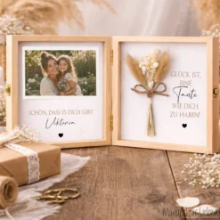 Geschenk Tante Onkel personalisiert | Geburtstagsgeschenk Tante Weihnachten | Nichte Neffe Geschenk Holzbox mit Namen I Onkel Geschenk