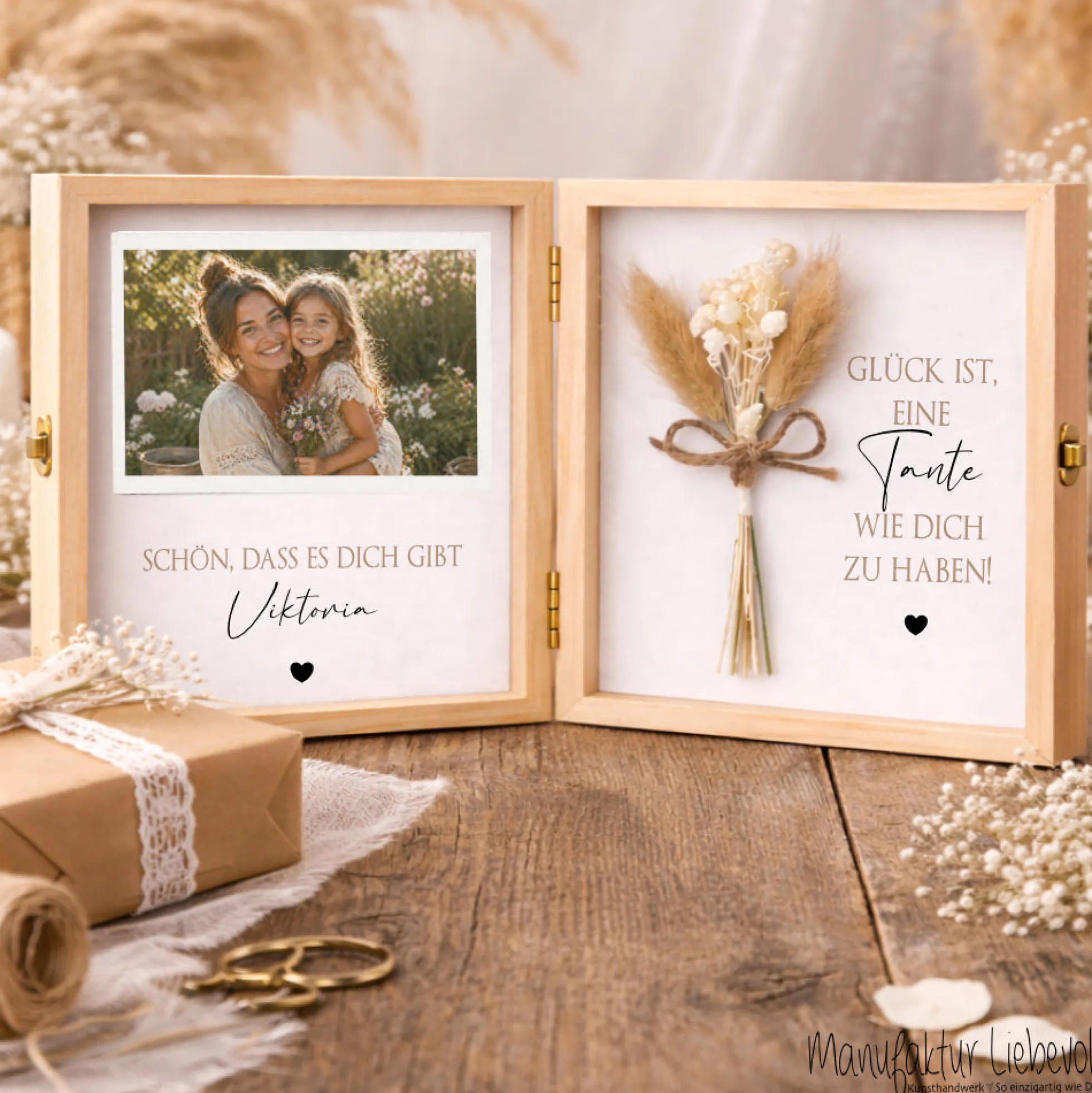 Geschenk Tante Onkel personalisiert | Geburtstagsgeschenk Tante Weihnachten | Nichte Neffe Geschenk Holzbox mit Namen I Onkel Geschenk