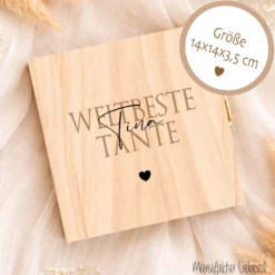 Geschenk Tante Onkel personalisiert | Geburtstagsgeschenk Tante Weihnachten | Nichte Neffe Geschenk Holzbox mit Namen I Onkel Geschenk