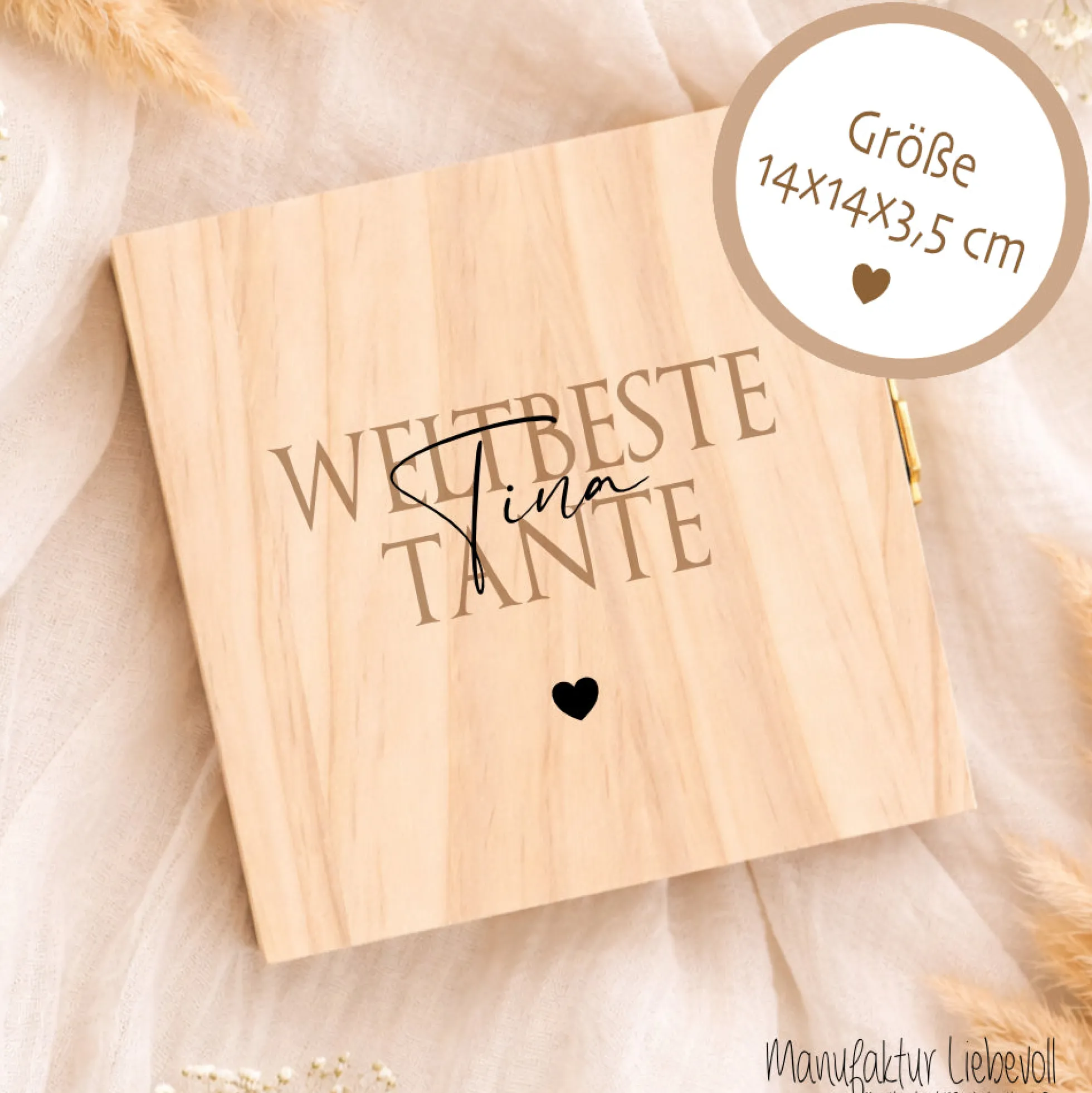 Geschenk Tante Onkel personalisiert | Geburtstagsgeschenk Tante Weihnachten | Nichte Neffe Geschenk Holzbox mit Namen I Onkel Geschenk
