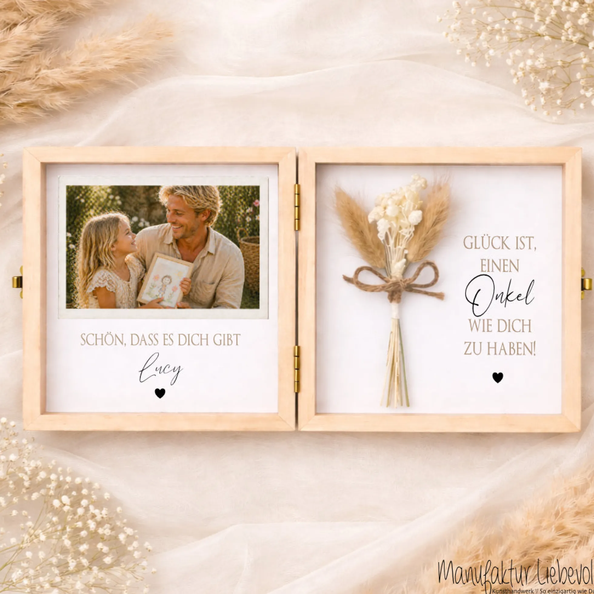Geschenk Tante Onkel personalisiert | Geburtstagsgeschenk Tante Weihnachten | Nichte Neffe Geschenk Holzbox mit Namen I Onkel Geschenk