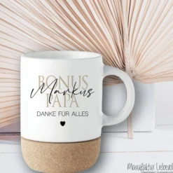 Geschenk Tasse Bonus Mama I Bonus Papa personalisierte Tasse für Stiefmama, Stiefpapa I Wunschtext Tasse mit Namen Geburtstag als Dankeschön