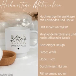 Geschenk Tasse Bonus Mama I Bonus Papa personalisierte Tasse für Stiefmama, Stiefpapa I Wunschtext Tasse mit Namen Geburtstag als Dankeschön