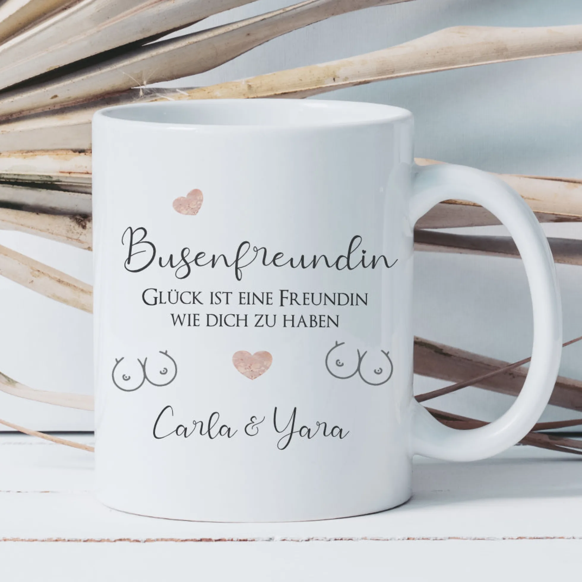 Geschenk Tasse für die Busenfreundin | Keramiktasse mit Spruch und Namen für die beste Freundin