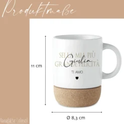 Geschenk Tasse Namen italienisch, Kaffeetasse Tee Tasse Geburtstag, TI AMO Geschenk Freundin Mama Geburtstagsgeschenk Valentinstag Frau