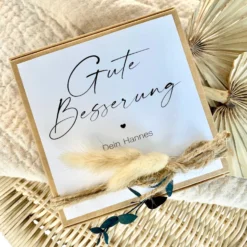 Geschenkverpackung "Gute Besserung" mit personalisierten Wunschtext, Geldgeschenk: Kraftgeschenk, Mutmacher, Genesung, Gesundheit
