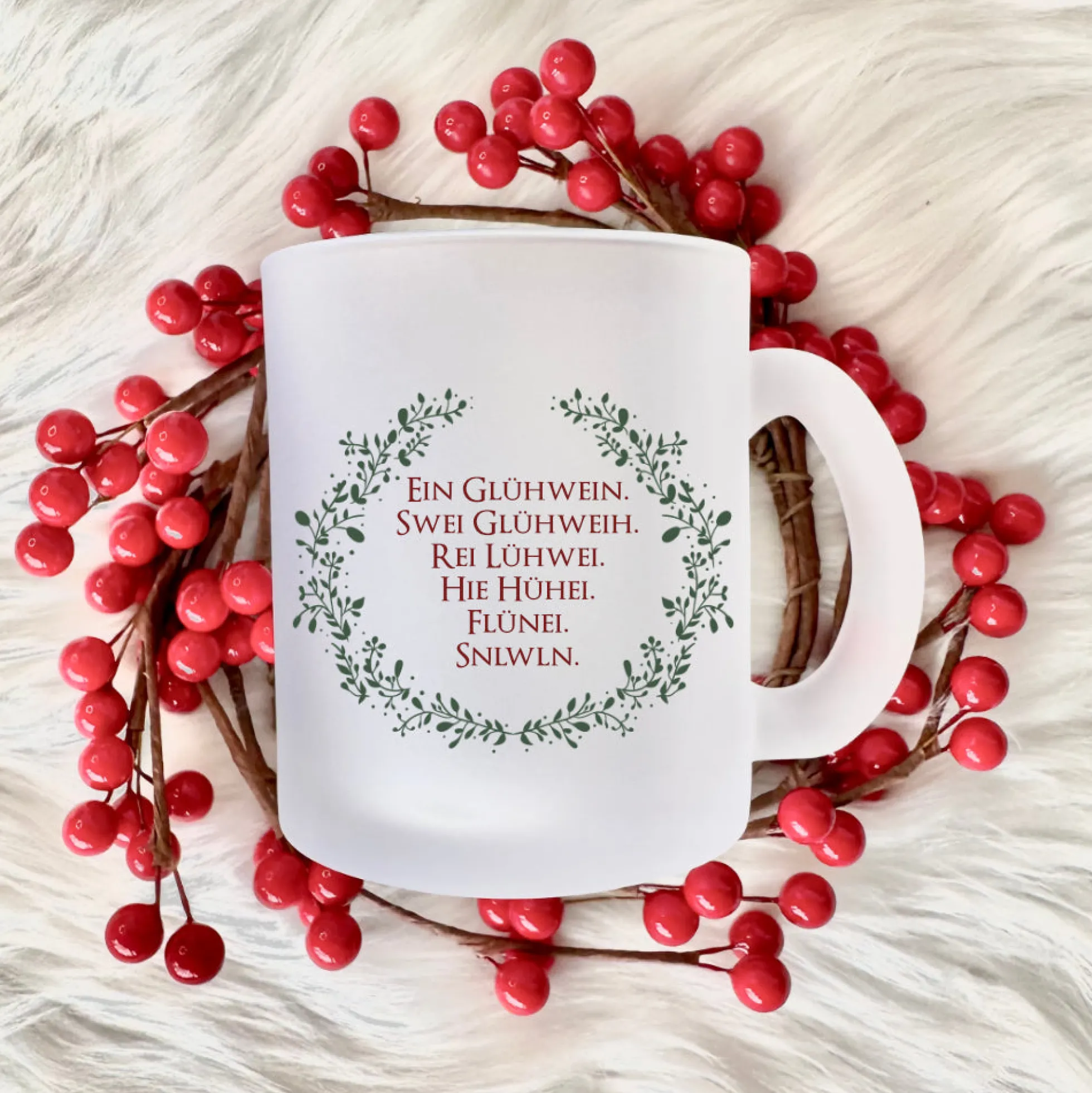 Glastasse Glühwein mit Spruch - Ein Glühwein, swei Glühweih...
