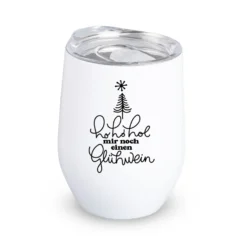 Glühweinbecher Edelstahl mit Deckel – Thermobecher Weihnachten | 350ml, 5 Motive