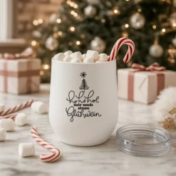 Glühweinbecher Edelstahl mit Deckel – Thermobecher Weihnachten | 350ml, 5 Motive