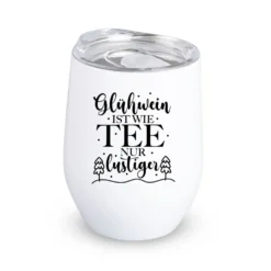 Glühweinbecher Edelstahl mit Deckel – Thermobecher Weihnachten | 350ml, 5 Motive