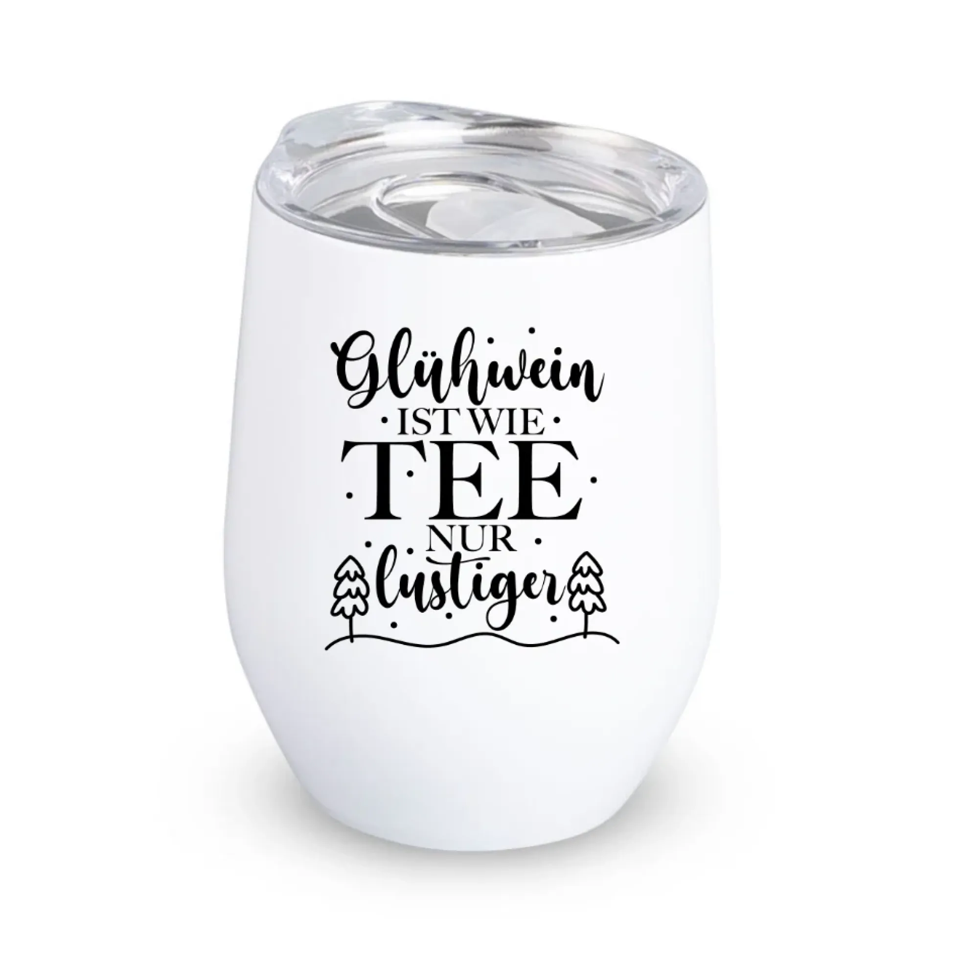 Glühweinbecher Edelstahl mit Deckel – Thermobecher Weihnachten | 350ml, 5 Motive