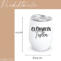 Glühweinbecher Edelstahl mit Deckel – Thermobecher Weihnachten | 350ml, 5 Motive