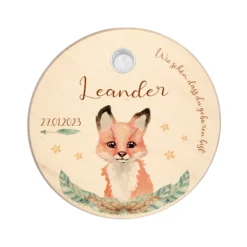 Hase mit Herz Geburtstagsteller für Kinder | Personalisierter Kerzenteller aus Holz für Mädchen und Jungen + Kerze | Geschenkidee zur Geburt, Taufe, Kindergeburtstag | weitere Motive zur Auswahl