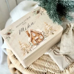 Heiligabend Box Personalisiert Holzbox Personalisiert Weihnachten Geschenk Frohe Weihnachten für Kinder Familie Frauen Freundin Holzkiste