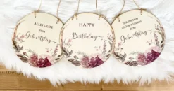 Herzlichen Glückwunsch zum Geburtstag Holzschild mit schönem Schriftzug | Kreative Geburtstagsdekoration | Ideal als Geldgeschenk | 3 Motivvarianten zur Auswahl