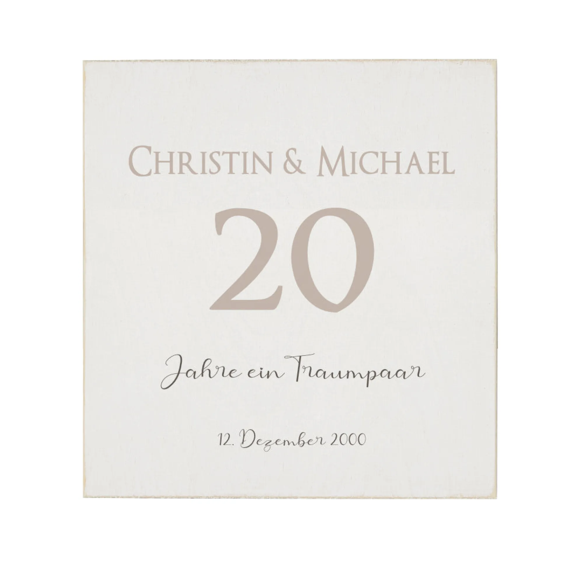 Holzbild als Geschenk für Paare | Personalisierte Geschenkidee zum Hochzeitstag und zu Feiern wie silberne u. goldene Hochzeit | Personalisiertes Geschenk für Verliebte und Ehepaare | Wandbild mit Namen, Zahl und Datum individuell handgefertigt