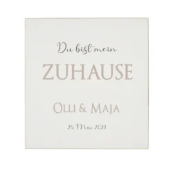 Holzbild "Du bist mein Zuhause" | Personalisiertes Wandbild aus Holz | Perfektes Geschenk für Paare | Wohndekoration mit Namen und Datum handgefertigt