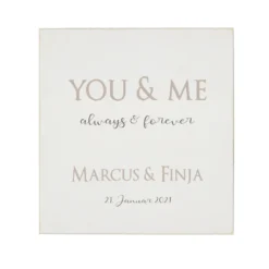 Holzbild "You & Me always & forever" Wandbild aus Holz mit den Namen des Paares | Besonderes Geschenk für Verliebte