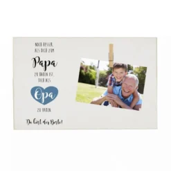 Holzbild zum Anbringen eines Fotos | Fotogeschenk mit Spruch "Noch besser als dich zum Papa zu haben ist, dich als Opa zu haben. Du bist der Beste!" | Tolles Geschenk für Großväter