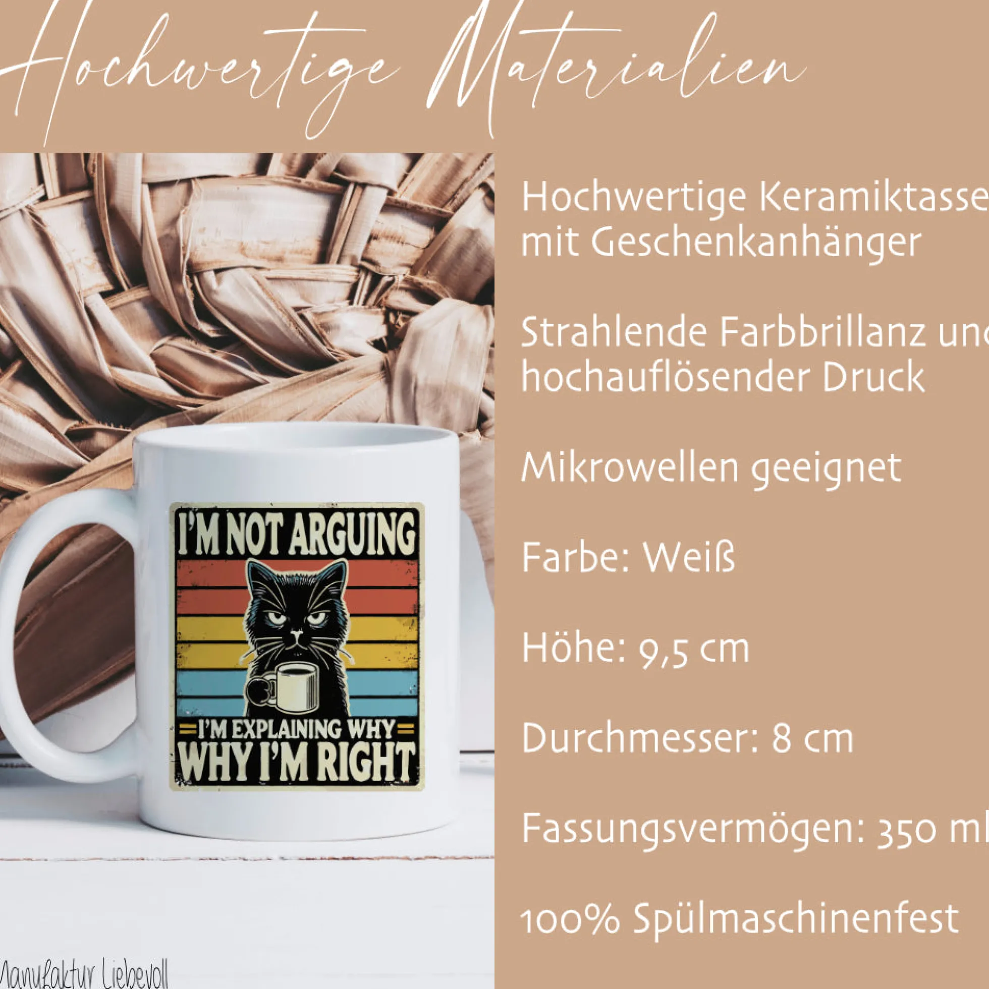 Katzen-Tasse: „I´m not arguing. I´m explaining why I´m right“