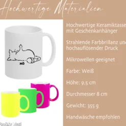 Katzentasse mit Spruch Nö | 4 Tassenfarben zur Auswahl