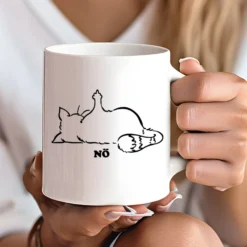 Katzentasse mit Spruch Nö | 4 Tassenfarben zur Auswahl