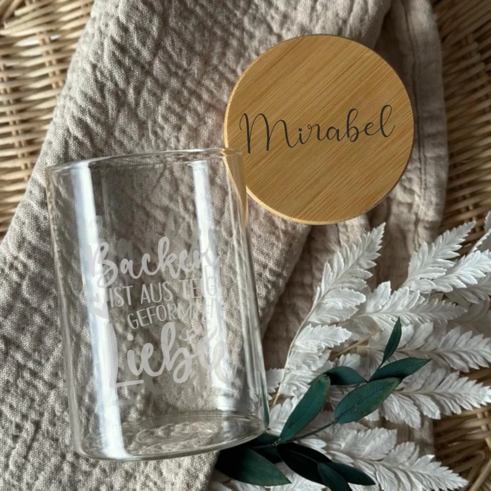Keksglas mit Gravur, Personalisiertes Geschenk im Glas, Vorratsglas mit dem Namen