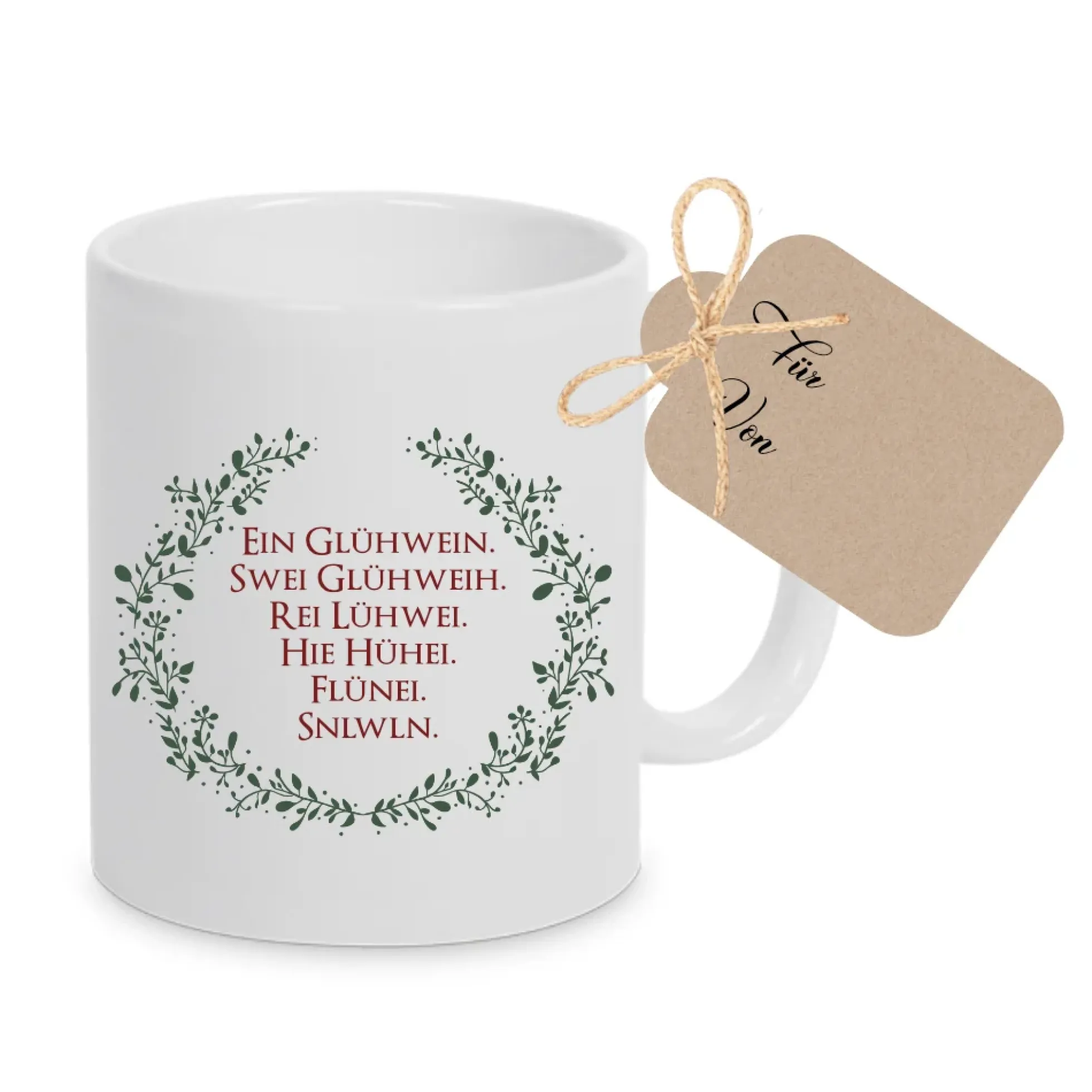 Keramiktasse "Glühwein" mit Spruch | Weihnachtliche Glühweintasse | Tasse aus Keramik zum Weihnachtsfest
