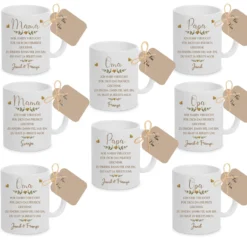 Keramiktasse - Mama - Oma - Papa - Opa mit Spruch und Namen der Kinder | Personalisierte Kaffee- Teetasse | 8 Varianten zur Auswahl