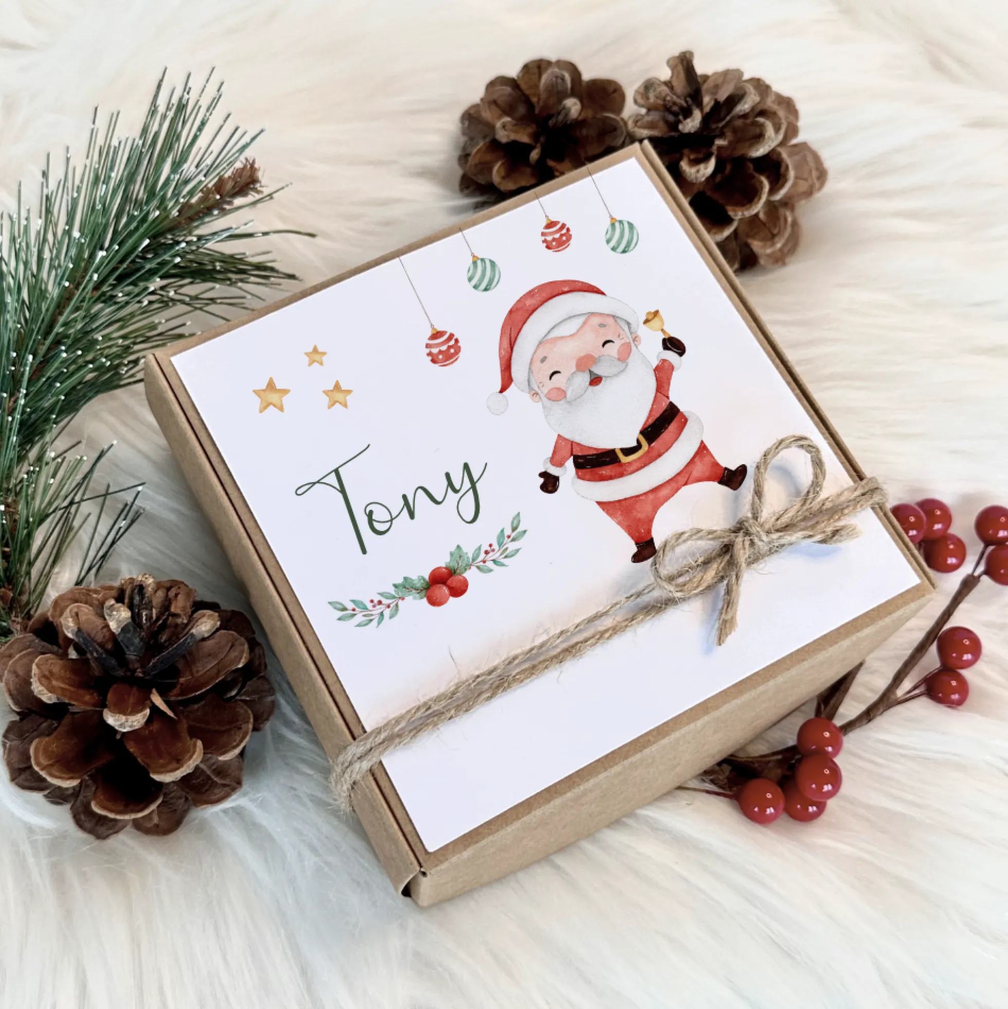 Kinder Geschenkschachtel Weihnachten I Name Personalisiert Mädchen Jungen I Weihnachtsgeschenk Weihnachtsmann