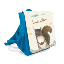 Kinderrucksack Eichhörnchen | personalisierter Waldtier Rucksack für Mädchen und Jungen | Kindergartenrucksack als tolles Geschenk für Kitakinder von 2-6 Jahre