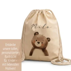 Kinder-Rucksack & Turnbeutel im Boho-Stil – Personalisiert für Kindergarten & Kita, Kinderbeutel