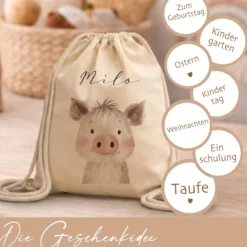 Kinder-Rucksack & Turnbeutel im Boho-Stil – Personalisiert für Kindergarten & Kita, Kinderbeutel