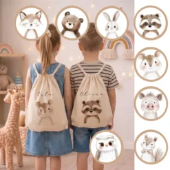 Kinder-Rucksack & Turnbeutel im Boho-Stil – Personalisiert für Kindergarten & Kita, Kinderbeutel