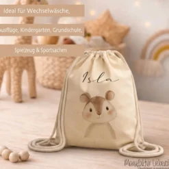 Kinder-Rucksack & Turnbeutel im Boho-Stil – Personalisiert für Kindergarten & Kita, Kinderbeutel