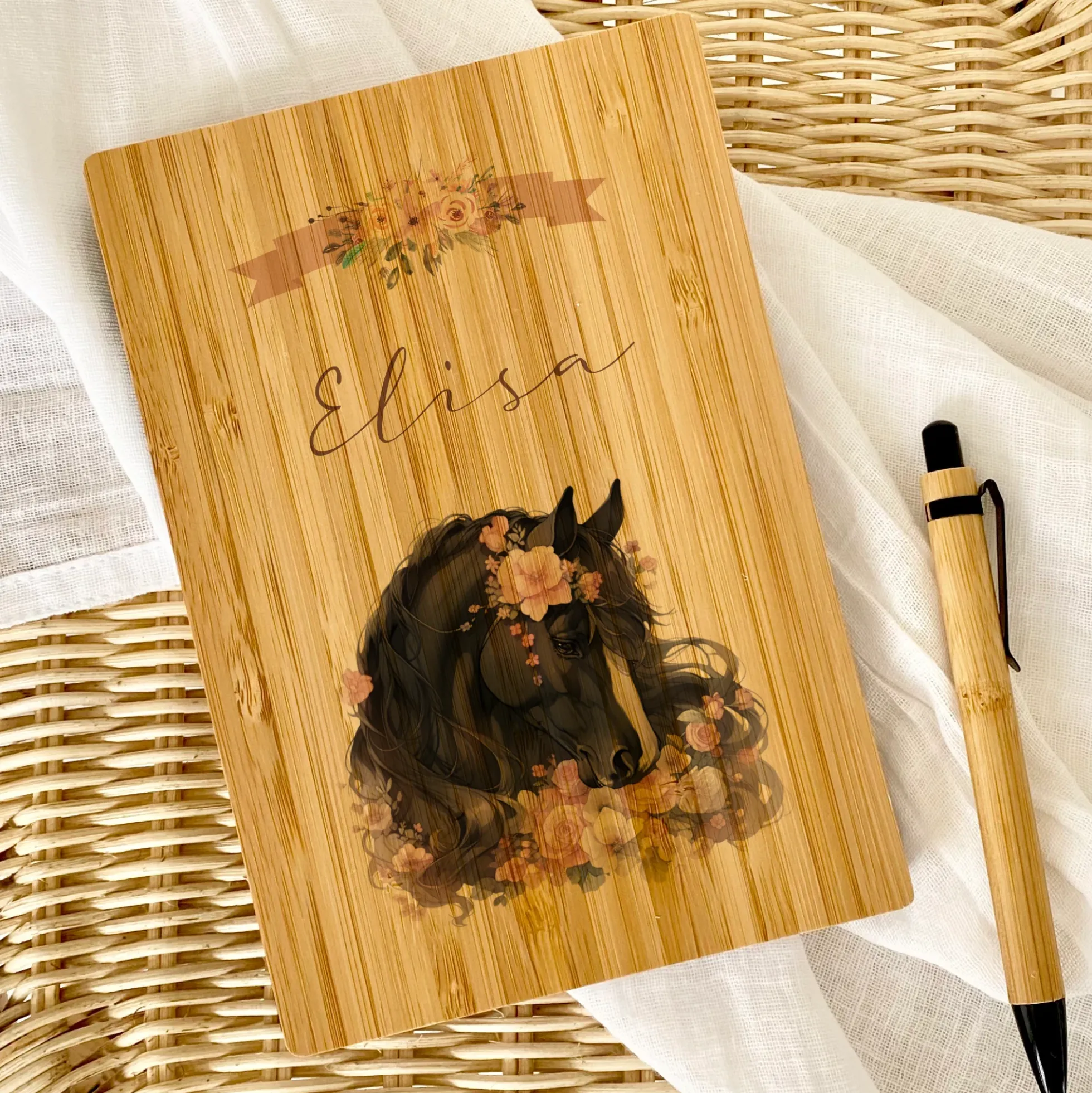 Kinder Tagebuch Pony mit Namen | personalisiertes Notizbuch Schreibheft Pferd für Mädchen als besonderes Geschenk Geburtstag | 7 Motivvarianten zur Auswahl