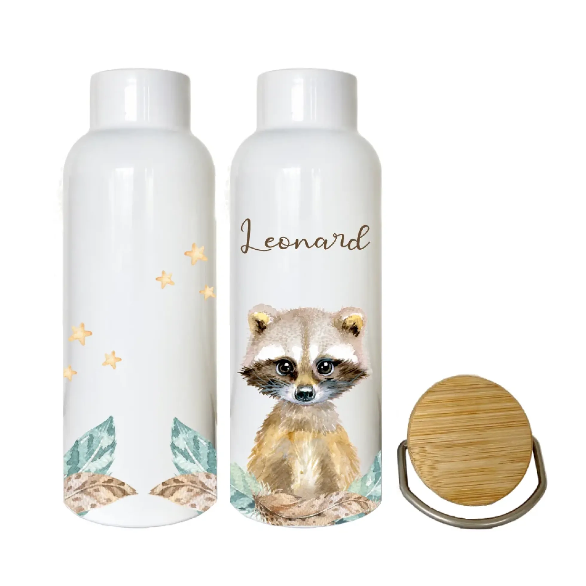Kindertrinkflasche "Hase Blumen" mit Namen für Kinder personalisiert | Trinkflasche für Mädchen mit Häschen | Thermosflasche aus Edelstahl | 500ml | 11 Motivvarianten zur Auswahl