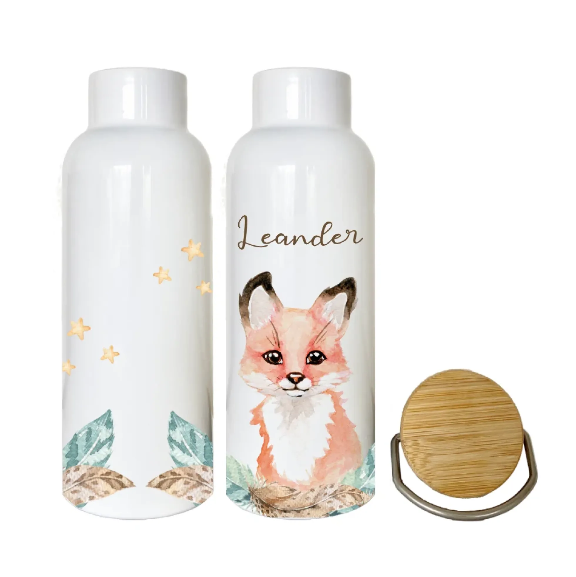 Kindertrinkflasche "Hase Blumen" mit Namen für Kinder personalisiert | Trinkflasche für Mädchen mit Häschen | Thermosflasche aus Edelstahl | 500ml | 11 Motivvarianten zur Auswahl