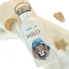 Kinder Trinkflasche "Löwe" personalisiert für Jungen / Teenager mit Namen | Edelstahl Thermosflasche Tiermotiv mit Bambusdeckel | Kita Schule 500ml