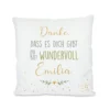 Kissen "Danke, dass es dich gibt. Du bist wundervoll." | Personalisiertes Geschenk mit Namen | Persönliche Geschenkidee für Frauen, die Freundin und Herzensmenschen