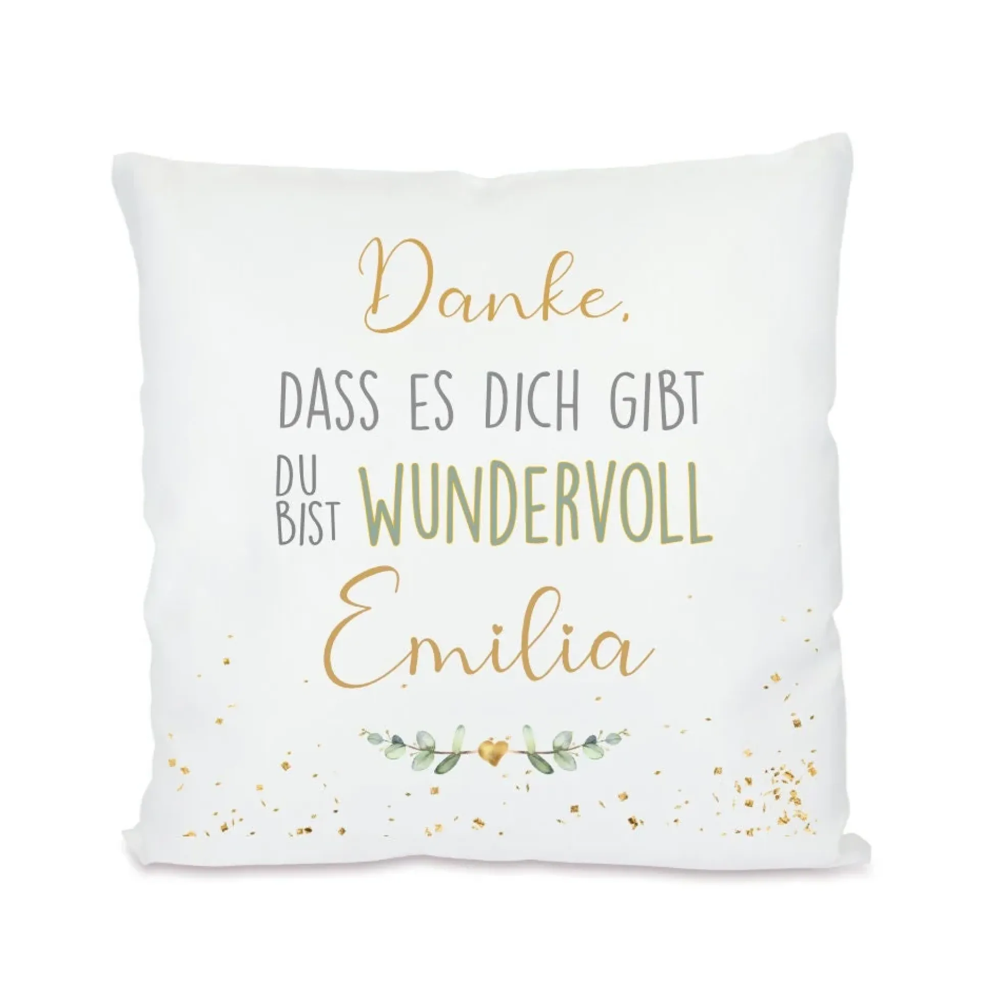 Kissen "Danke, dass es dich gibt. Du bist wundervoll." | Personalisiertes Geschenk mit Namen | Persönliche Geschenkidee für Frauen, die Freundin und Herzensmenschen