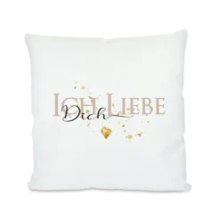Kissen "Ich liebe Dich" | Persönliches Geschenk für Paare | Perfekte Geschenkidee zum Valentinstag, Jahrestag u. schöne Aufmerksamkeit für Sie und Ihn / 2 Motivvarianten zur Auswahl