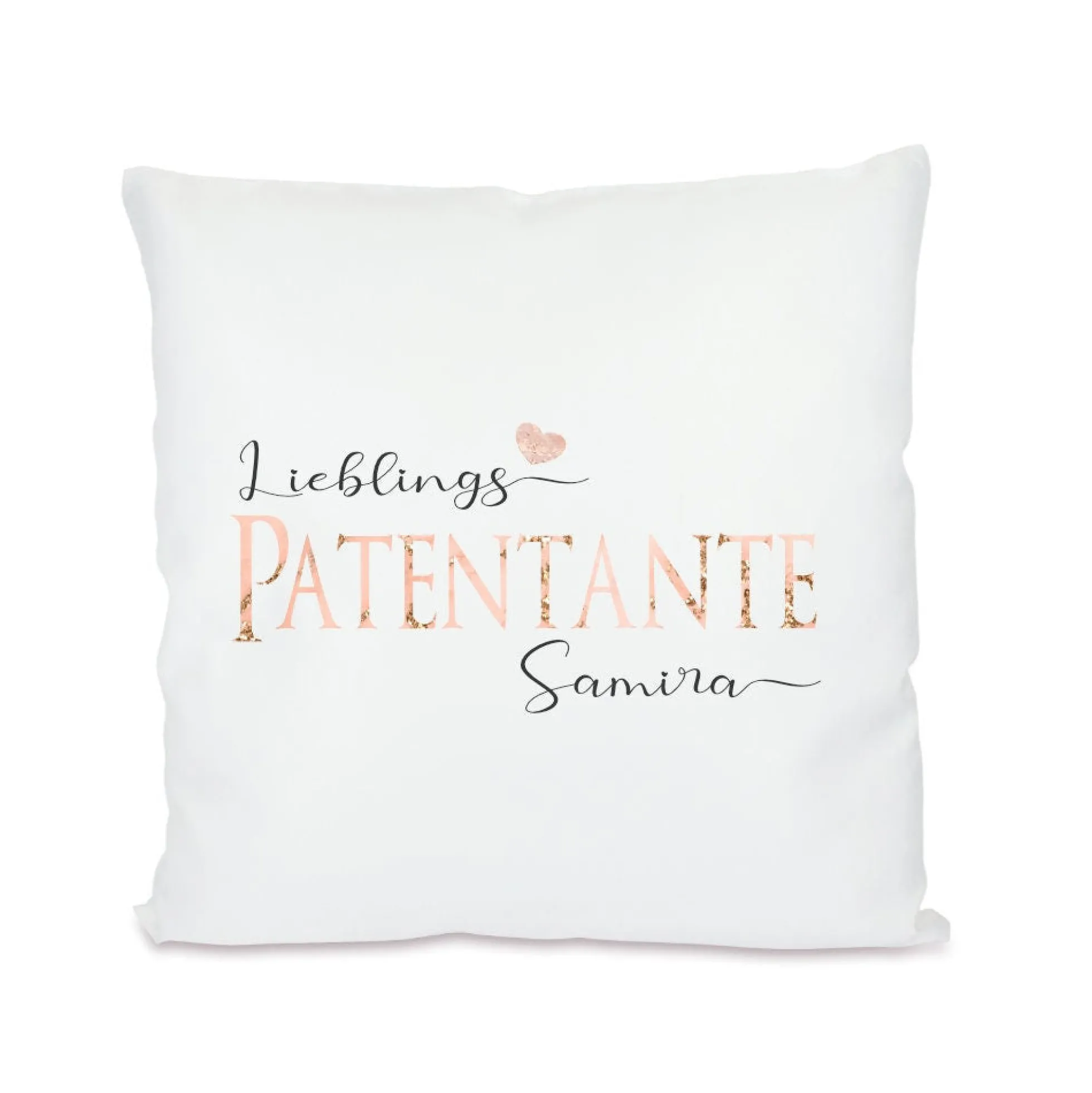 Kissen "Lieblingspatentante" mit Namen | Personalisierte Geschenkidee für die Patentante | 3 Produktvarianten zur Auswahl