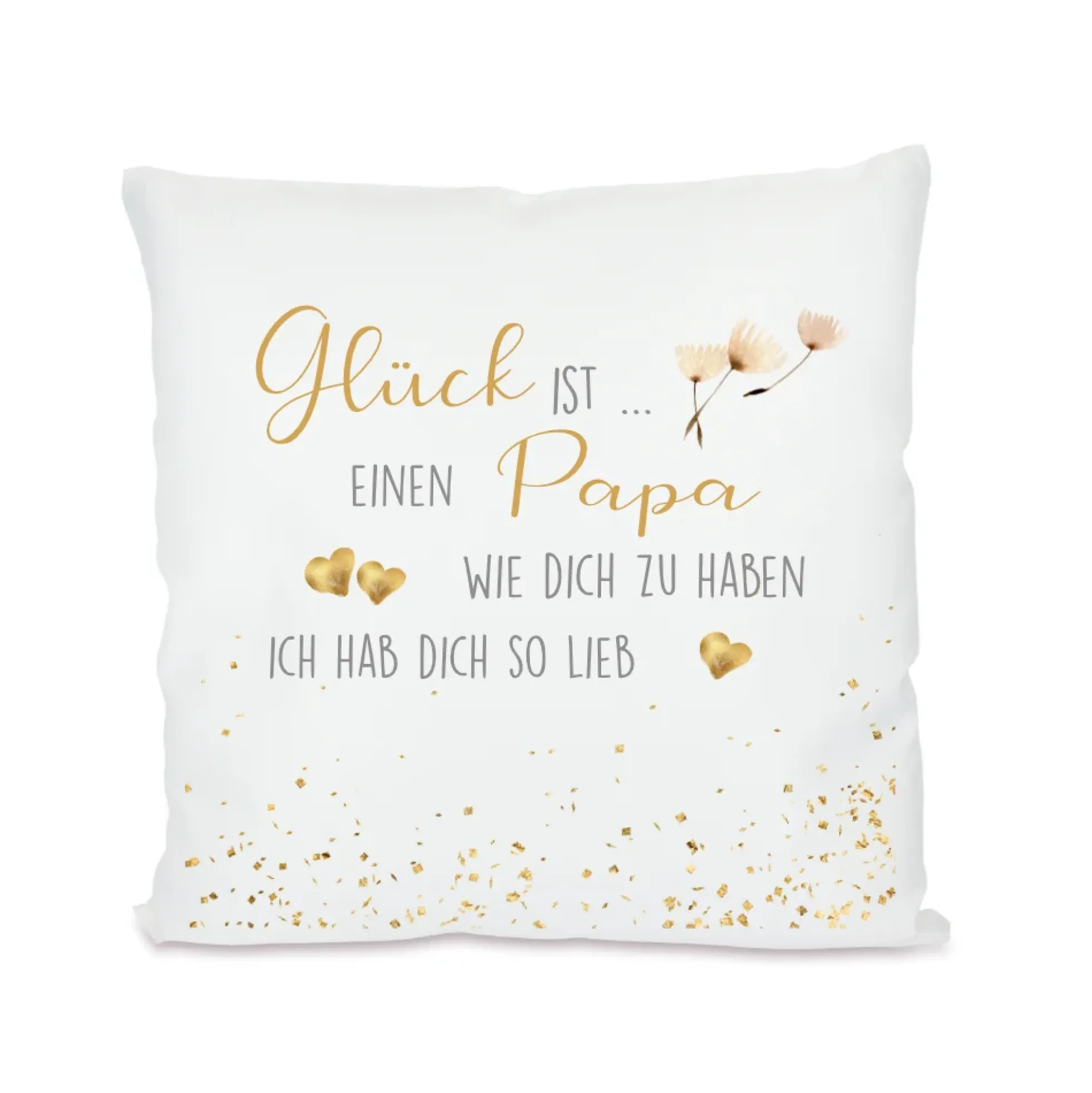 Kissen mit Spruch "Glück ist einen Papa wie dich zu haben" | Persönliches Geschenk für Väter | 7 Motivvarianten zur Auswahl
