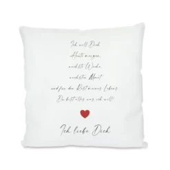 Kissen mit Spruch "Ich will Dich ... Ich liebe Dich" | Kissen für Paare mit Spruch | Originelles Geschenk für Verliebte und Paare