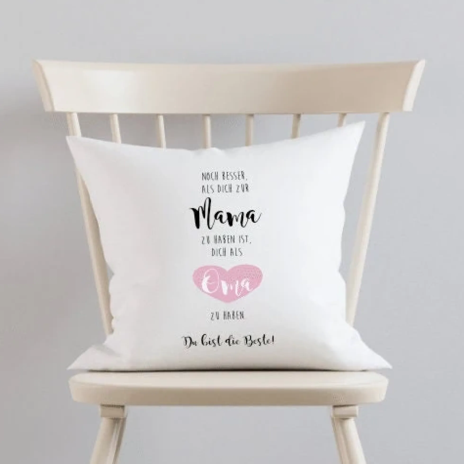 Kissen mit Spruch: "Noch besser als Dich zur Mama zu haben“ | Schönes Geschenk für die Mama u. Oma