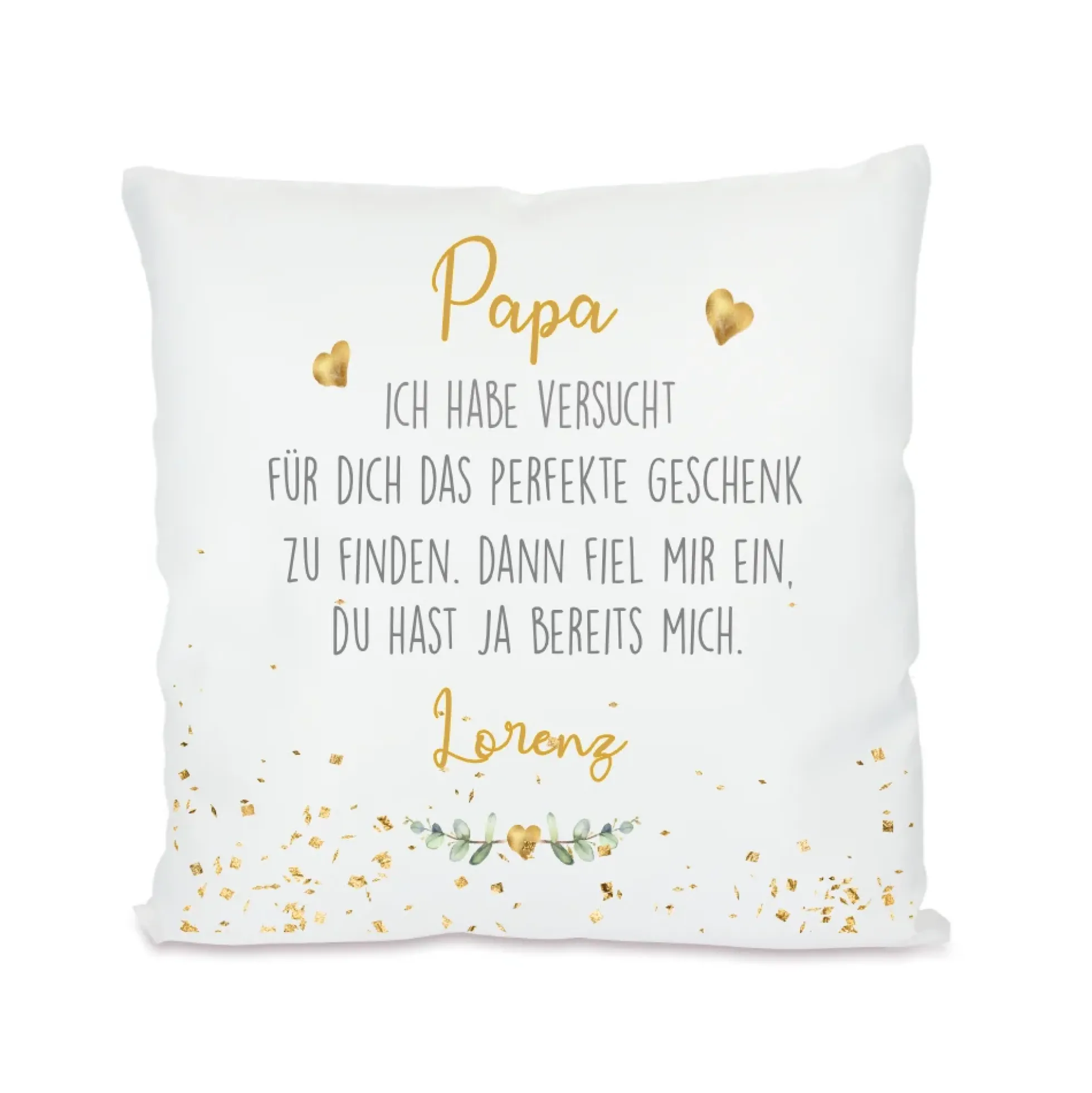 Kissen mit Spruch "Papa, wir haben versucht..." | Personalisiertes Geschenk für Väter mit Namen | 4 Motivvarianten zur Auswahl