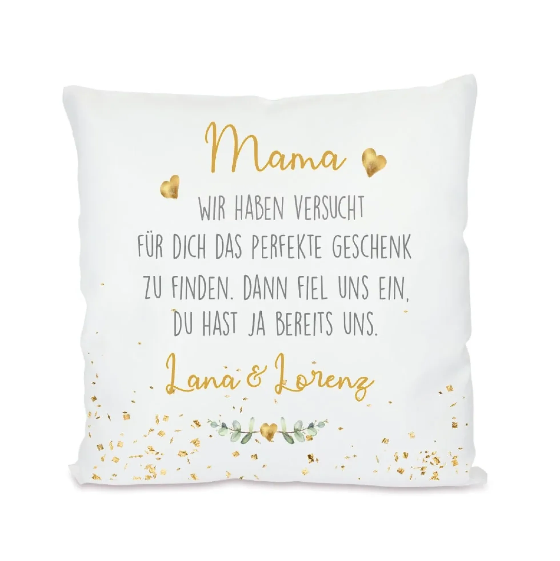 Kissen mit Spruch "Papa, wir haben versucht..." | Personalisiertes Geschenk für Väter mit Namen | 4 Motivvarianten zur Auswahl