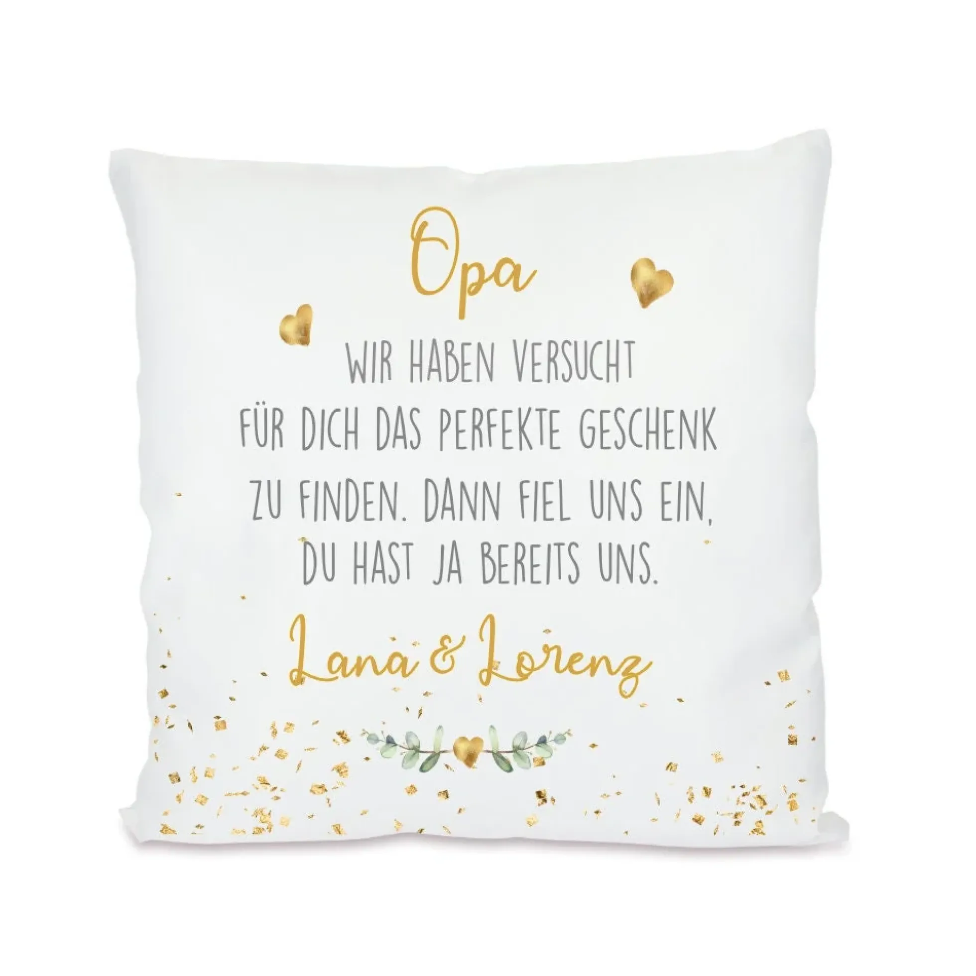Kissen mit Spruch "Papa, wir haben versucht..." | Personalisiertes Geschenk für Väter mit Namen | 4 Motivvarianten zur Auswahl
