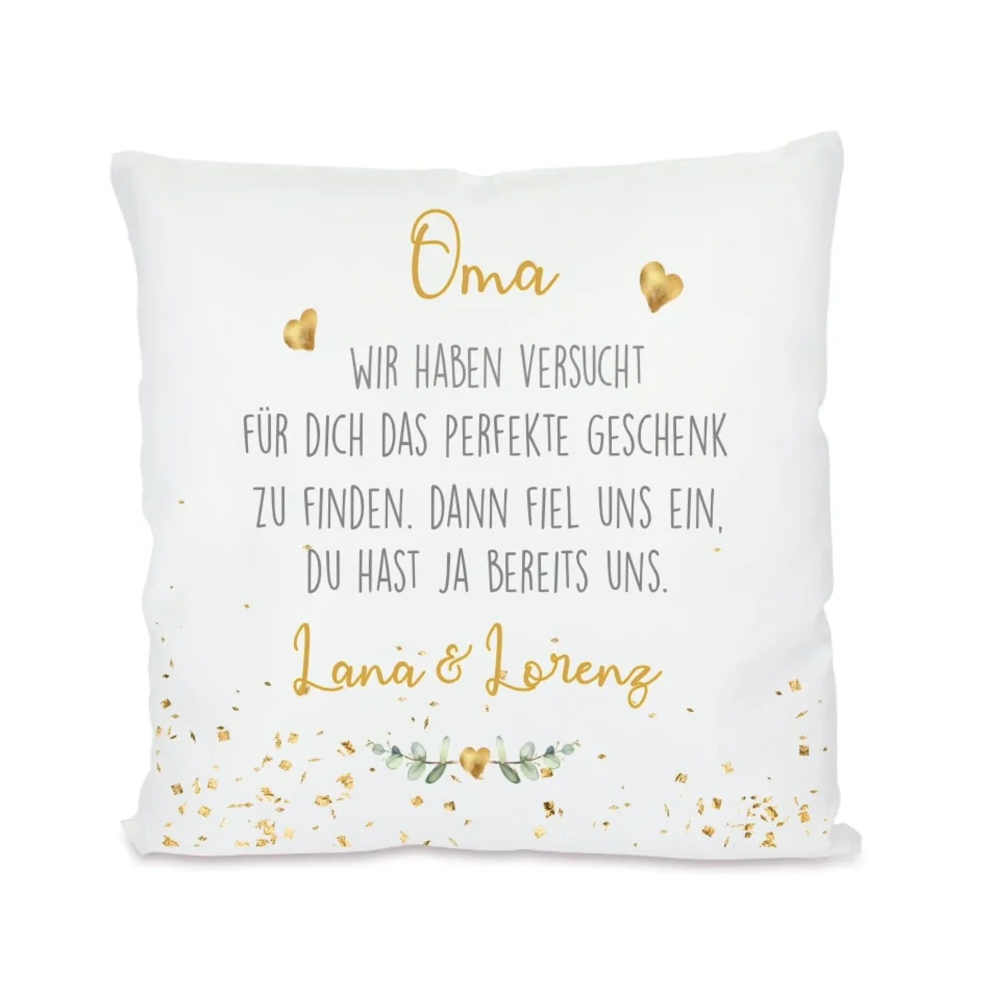 Kissen mit Spruch "Papa, wir haben versucht..." | Personalisiertes Geschenk für Väter mit Namen | 4 Motivvarianten zur Auswahl